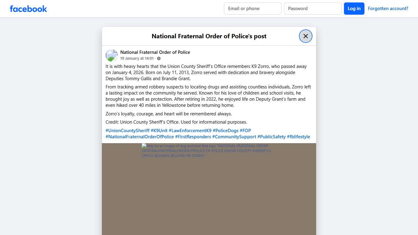 It is with heavy... - National Fraternal Order of Police Facebook